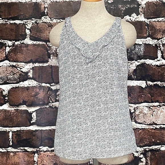 CAbi Tank Top Blouse Flutter 5359 White Black Small - Picture 3 of 12